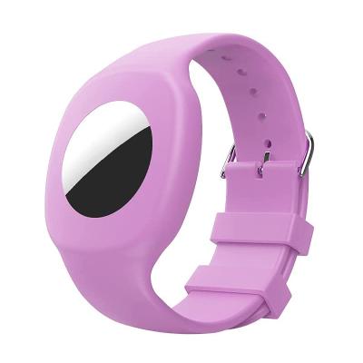 China 2021 Best-selling Anti-lost Locator Gps Anti-lost Child Anti-drop Cute Soft Silicone Color Wristband Airtag Case Cover Device Kids Watch Band for sale