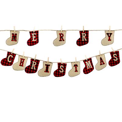 China New Custom Pile Amazon Christmas Banners Christmas Decorations Pull Flag Christmas Pendant for sale