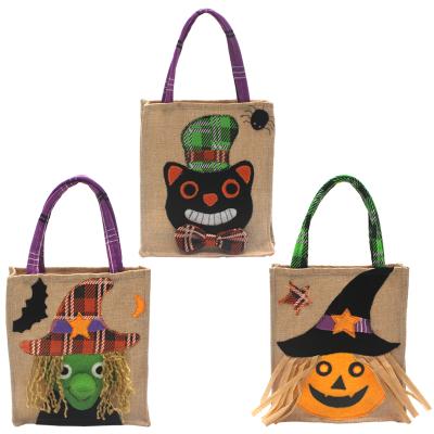 China Fleece Halloween Decor Pumpkin Tote Bag Ghost Festival Mall Hotel Package Cookie Apple Gift Bag Non-woven Bag for sale