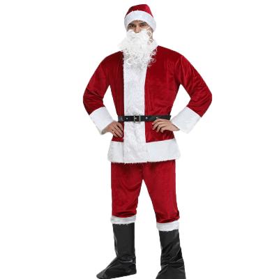 China Pilou Santa Claus Men's Velvet Clothing Christmas Decoration for sale