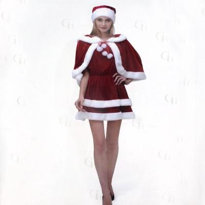 China Christamas Home Decoration High Grade Ladies Christmas Dress Velvet Christmas Hat Skirt Cap For Christmas Dress for sale