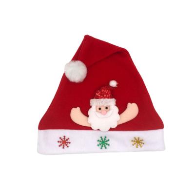 China Pilou Christmas Hat Decoration Printing Logo Santa Hat Felt Christmas Hat For Kid Adult for sale