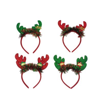 China Cute Christmas Hair Circle Hairband Hairband Cartoon Antlers Christmas Party Decoration Pile Hair Accessories for sale