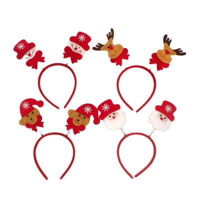 China Custom Pile Christmas Reindeer Antler Headband Party Girls Christmas Hair Circles for sale