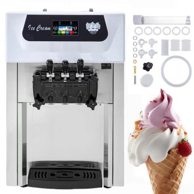 China Snack factory soft ice cream machine for sale 2200W with compressor and pre-cooling dual function 20-28L per hour for sale