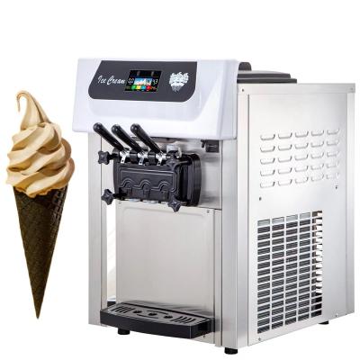 China Snack Factory Cream Ice Cream Machines 2200W With Dual Compressor And Precooling Function 20-28L Per Hour for sale