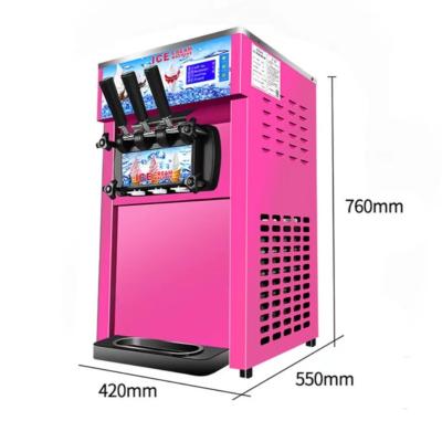 China Snack Factory Soft Serve Ice Cream Machine Countertop 3 Flavors Ice Cream Machine Countertop Gelato Machine 1200W for sale