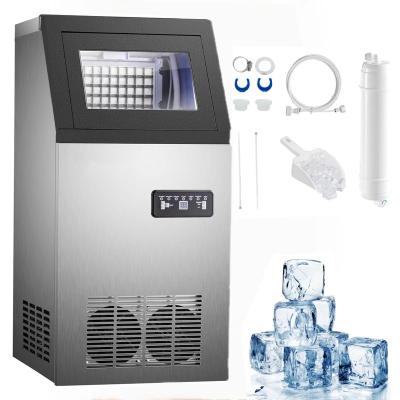 China Commercial Ice Maker 50kg/24H Fully Upgrade Commercial Under Counter Ice Maker With Water Drain Pump/Water Filter/Scoops for sale