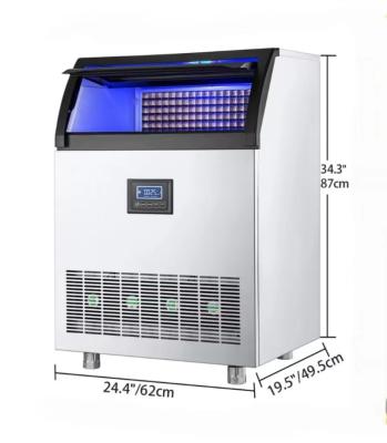 China Commercial Ice Maker Machine 120kg/24h 750W Stainless Steel Commercial Ice Maker With 25kg Storage Capacity And 126pcs Ice Tray for sale