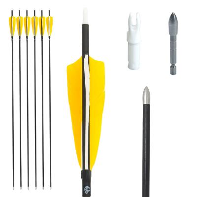 China Durable Archery Spine600 75gr Carbon Arrows Pure Arrow Tips ID6.2mm Compound Archery Hunting Shooting for sale