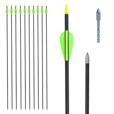 China Durable Spine300 340 Arrows From Rchery 400 500 600 Green Shaft ID 6.2mm Carbon Arrows For Hunting Shooting for sale