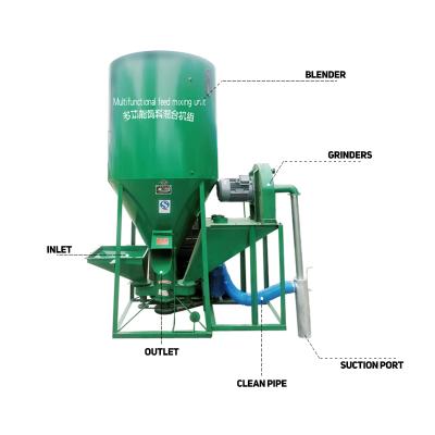 China Make animal feed animal feed mill mixer price good poultry chicken feed mixer grinder machine combina tin machine for animal feed mixer and crush for sale