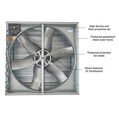 China Industrial Equipment Hammer Fan Galvanized Box Fan For Poultry Farm Greenhouse Workshop for sale