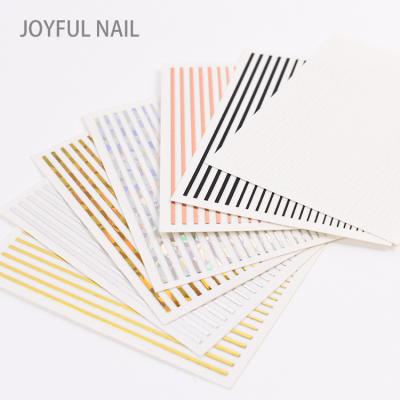 China Easy Apply 2022 Nails Sticker Colorful Line Strip Stickers Encourage Nail Art Decoration for sale