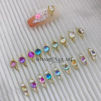 China Easy Apply 2022 Alloy Nail Charms Fantasy Color Gold Mermaid 3d Nail Art Jewelry For Nail Salon for sale