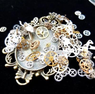 China Metal Unique Nail Art Decoration Wheel Steampunk Nail Decorations Retro Ultra Slim 3D Wheel Nail Decoration Steampunk Time Gear for sale