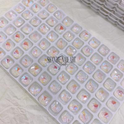 China Easy Apply 2022 New Fancy Big Square Drill Good Quality Mocha Stones Colorful Fake Stones For Nail Art for sale