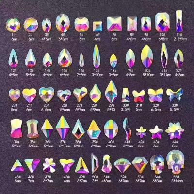 China Easy Apply Wholesale Fashion AB Various Colorful Fancy Shaped Rhinestones For Nail Accessories for sale