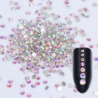 China Easy apply popular shandie bling making ab crystal nail art decoration flat colored faux nail stones for sale