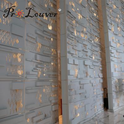 China Aluminum Alloy Customized Design CNC Laser Cutting Wall in Hotel Lobby for sale