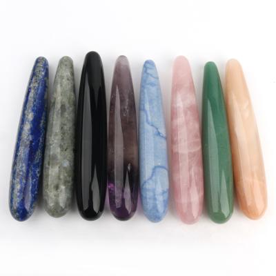 China Europe Wholesale Customized Natural Healing Gemstone Polished Dildos Yoni Crystal Massage Wand for sale