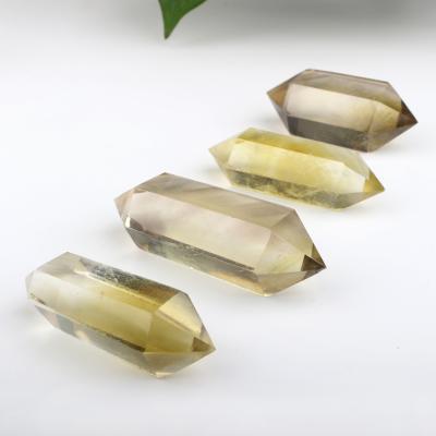 China China mixed double crystal points bulk citrine yellow crystal points for healing for sale