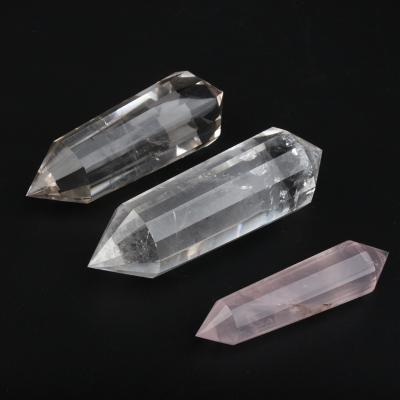 China China Crystal Wands Clear High Quality Natural Quartz 24 Double Point Outer For Healing for sale