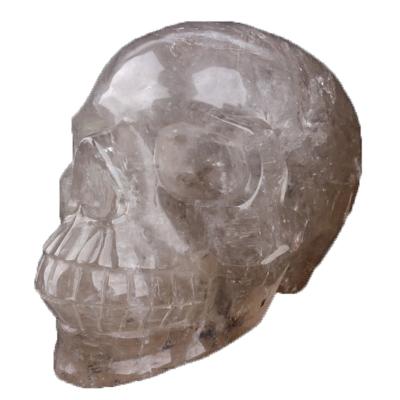 China China wholesale hand carved skulls smoky quartz crystal stone skulls crystal heads for crystal therapy for sale