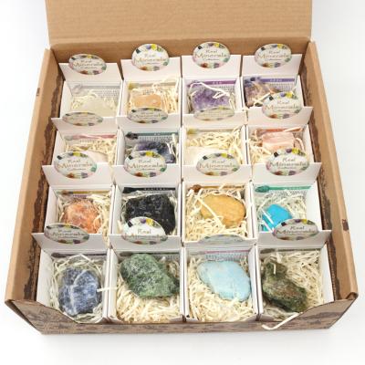 China Europe Crystal Therapy Wholesale Natural Stone Specimen Box Raw Stone Mineral Carton Set For Crafts for sale