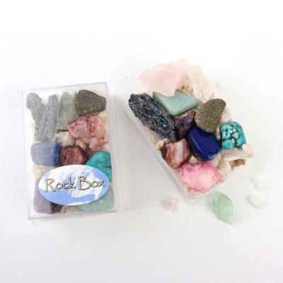 China Natural Mineral Rock Crystal Healing Gemstone Box Specimen Set from Europe Crystal Gravel Tumbled Stone Different for sale