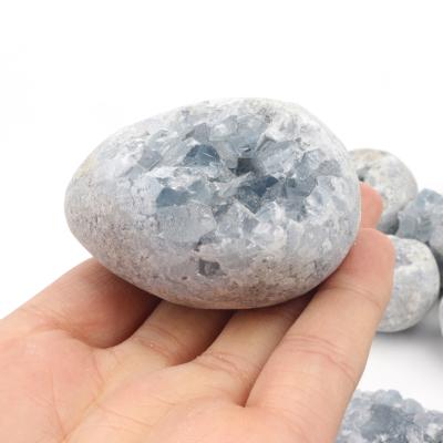 China Specimen Natural Mineral Stone Europe Healing Raw Celestite Crystal Egg For Decoration for sale