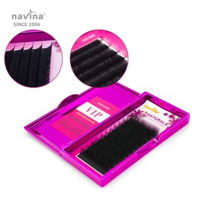 China Glitter & Manufacturer Long navina 0.07mm-0.15mm 8-14mm Curl Natural Curl Shimmery C False False Eyelashes OEM Silk Eyelashes for sale