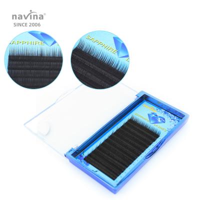 China Manufacturer's natural curl 0.07-0.15mm 8-15mm\navina mix C\D\OEM strand staggering black false eyelashes extension for sale