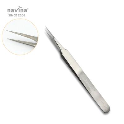 China Stainless steel navina eyelash tweezers shrink PT-1S stainless steel thin pointed false eyelash non-magnetic tweezers for sale