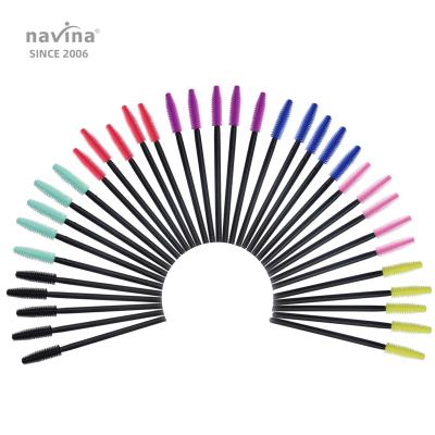 China 2021 professional eyelash extension brush navina plastic makeup brushes for eye makeup with private label for sale