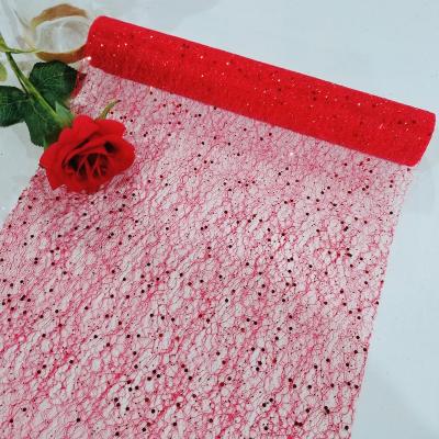 China Environmentally Friendly Popular Polyester Sequin Table Cloth Table Runner for sale