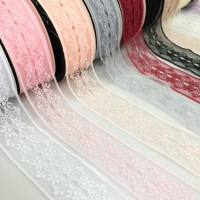 China Lace Popular Decorative 4cm Ribbon Lace Ribbon For Gift And Bouquet Wrapping for sale