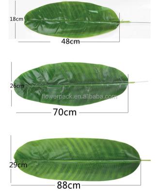 China Waterproof Decorative Silk Fabric Artificial Banana Leaf for sale