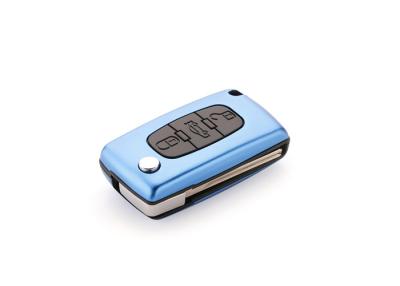 China Car Key Case Shell Aluminum Folding Remote Shell For Peugeot Blue Peugeot Key Shell for sale