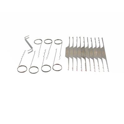 China stainless steel lock pick kit 18pcs Wave Brush Hook Picks Locksmith Tools Lock Pick Tools for sale