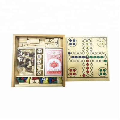 China Eco-Friendly Hot Multiple Combinations Wooden Backgammon Game With Controller Poker Domino Carves Ludo And Chess Board Game Set for sale