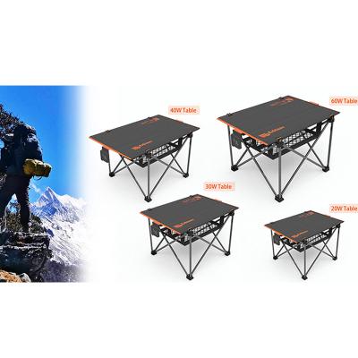 China Modern 40w 2021 New Design Outdoor Dining Camping Tables with Solar Panel Folding Outdoor Table Hiking Table for Charging for sale