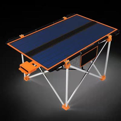 China 2022 New Arrival 30w solar power modern outdoor aluminum camping table foldable table for outdoor hiking for sale