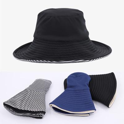 China HXS Striped Headgear UV Protection Bucket Hat Cool Solid Product Fashion Soft Hat And Cap Easy Outdoor Actions Available for sale