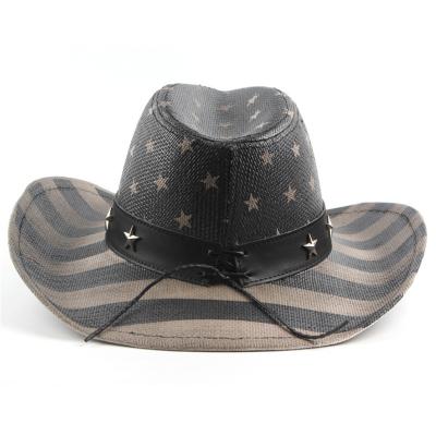 China Straw Hat Fashion Logo Headgear Hot Selling Bucket UV Protection Papyrus Cloth Headgear To Custom Boy Hat COW Image for sale