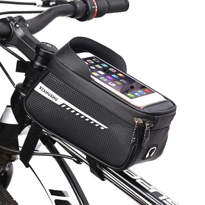 China Special Front Top Tube Cycling Bag Phone Case Touch Screen Bag MTB Waterproof Reflective Bike Accessories Earphone Jack Design Bicycle Bag Rainproof View for sale