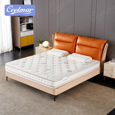 China Home Furniture Queen Size Bed Mattress Manufacturer High Quality Hypoallergenic Memory Foam Pocket Spring + White Fiber Pad Press In Sleep for sale