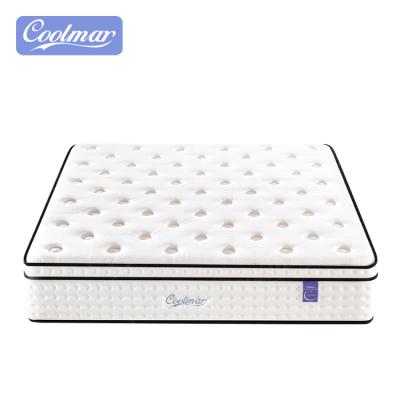 China 35cm Comfort Mattress Hypoallergenic European Double Top Pocket Spring High Density Memory Foam Mattress With Tencel Knitted Fabric for sale