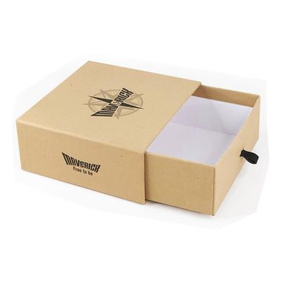 China Recycled Materials Popular Design Logo Printed Paperboard Gift Drawer Custom Packaging Paper With Ribbon for sale