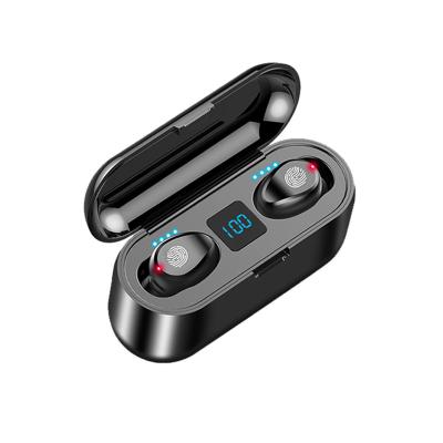 China hot selling In-ear noise canceling sport audifono wireless BT earbuds with power bank battery display auriculares F9 for sale